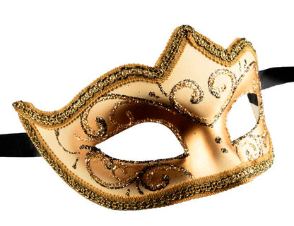 Masque Colombine Doré – Artisanat Authentique de Venise