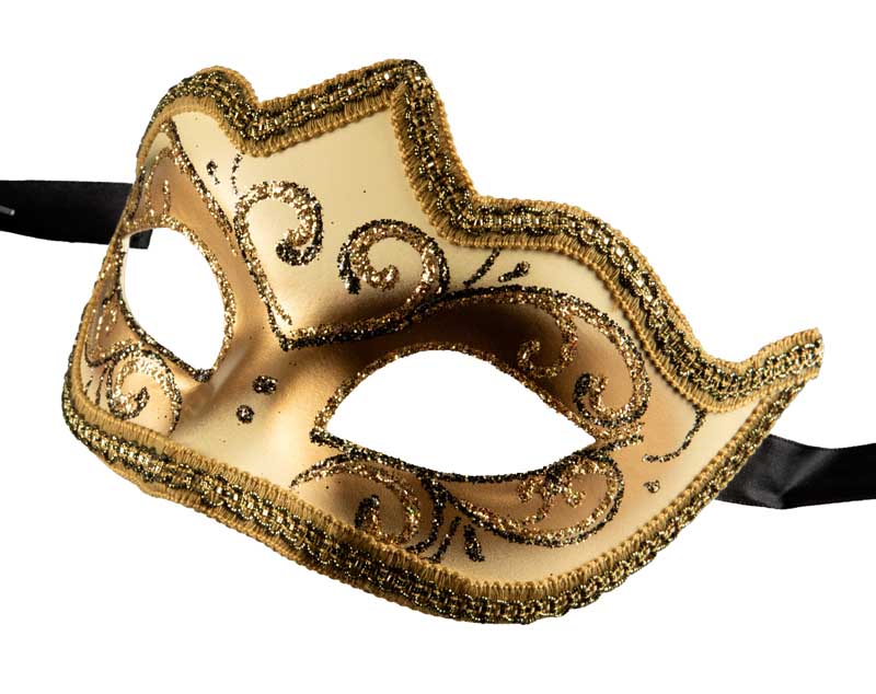 Masque Colombine Doré – Artisanat Authentique de Venise