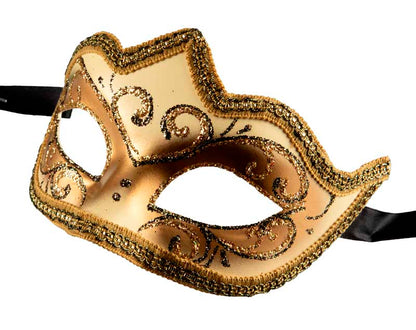 Masque Colombine Doré – Artisanat Authentique de Venise