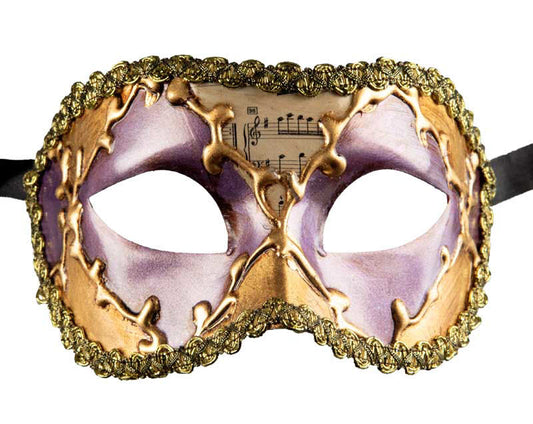 Masque Colombine Sinfonia Violet et Doré – Élégance Authentique de Venise