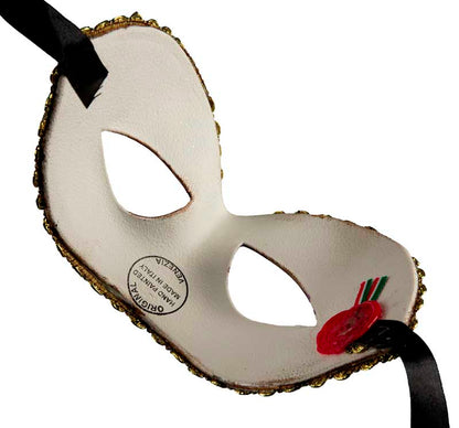 Masque Colombine Sinfonia Violet et Doré – Élégance Authentique de Venise