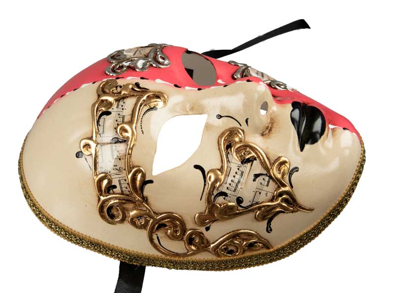 Masque Volto Rose et Blanc – Artisanat Authentique de Venise