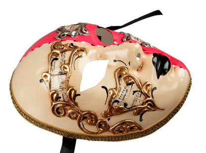 Masque Volto Rose et Blanc – Artisanat Authentique de Venise
