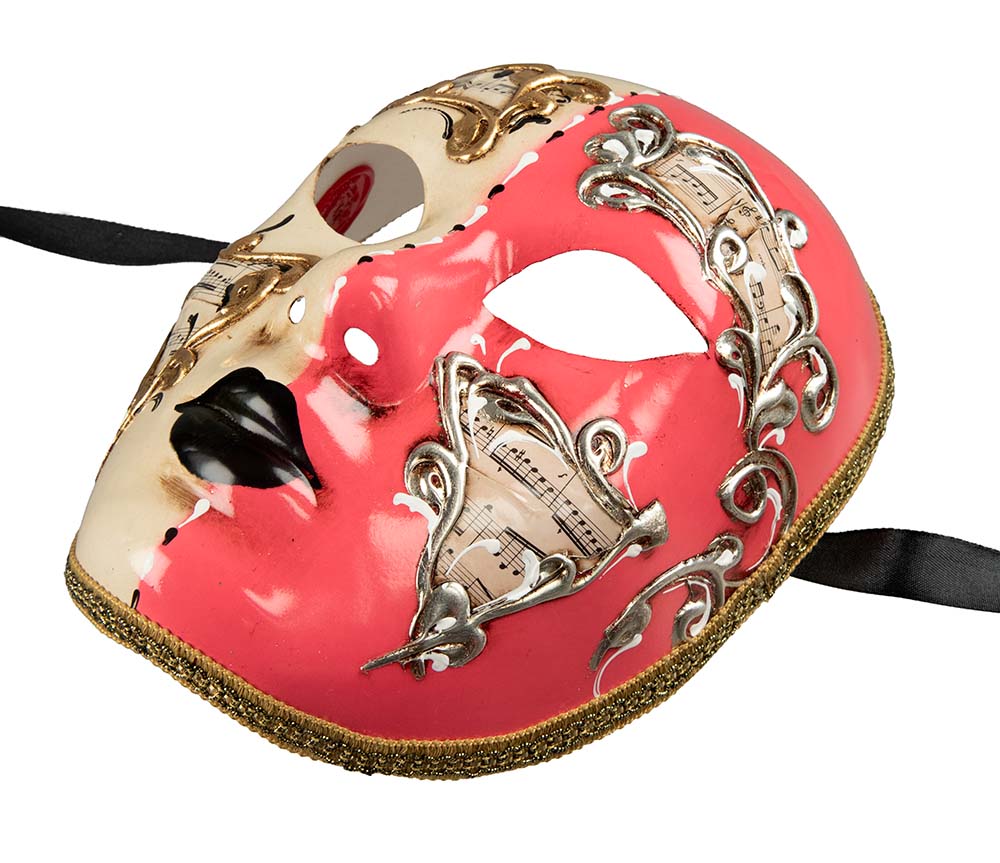 Masque Volto Rose et Blanc – Artisanat Authentique de Venise