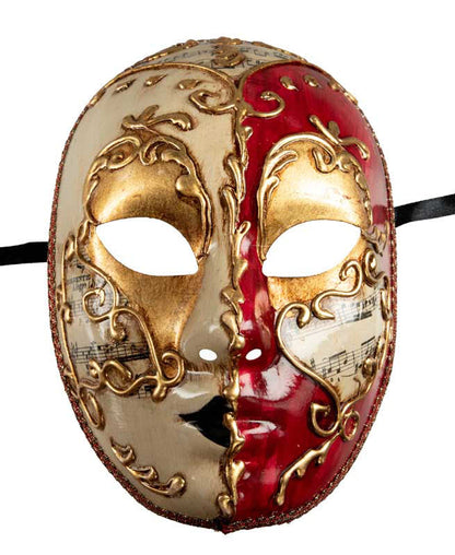 Masque Volto Doré Blanc et Rouge – Artisanat Authentique de Venise
