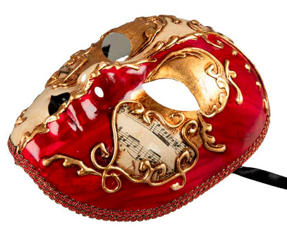 Masque Volto Doré Blanc et Rouge – Artisanat Authentique de Venise