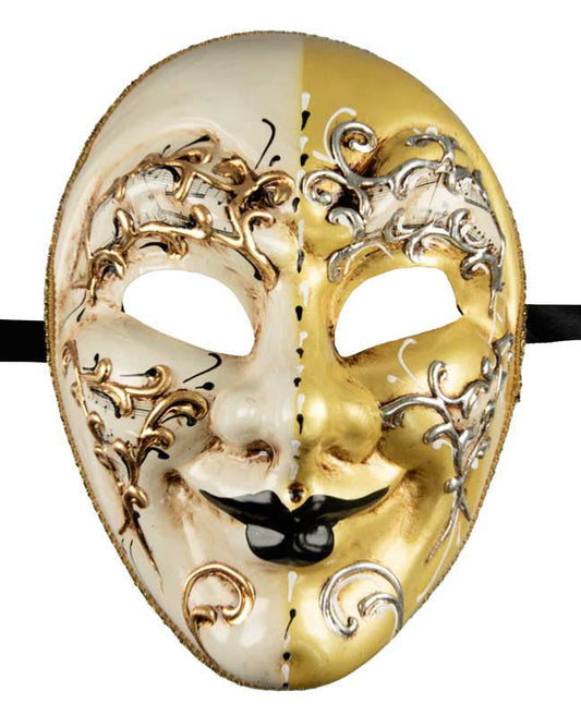 Masque Volto Joker Blanc et Jaune – Artisanat Authentique de Venise