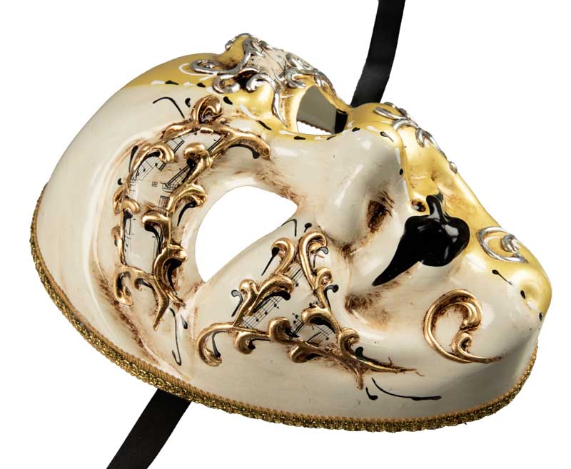 Masque Volto Joker Blanc et Jaune – Artisanat Authentique de Venise