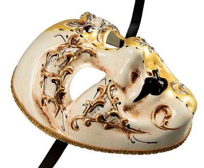 Masque Volto Joker Blanc et Jaune – Artisanat Authentique de Venise