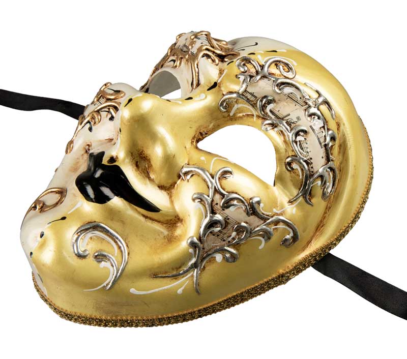 Masque Volto Joker Blanc et Jaune – Artisanat Authentique de Venise
