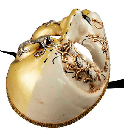 Masque Volto Joker Blanc et Jaune – Artisanat Authentique de Venise