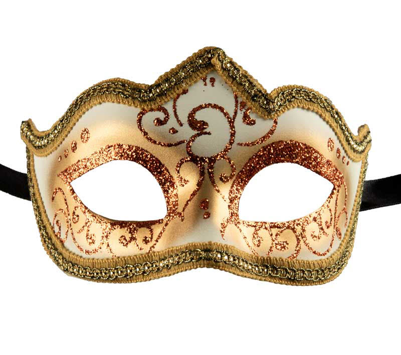 Masque Colombine Cuivré et Doré à Pointe – Artisanat Authentique de Venise