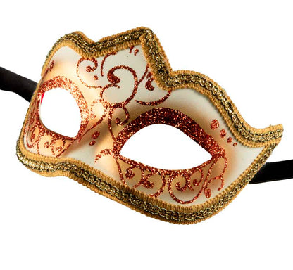 Masque Colombine Cuivré et Doré à Pointe – Artisanat Authentique de Venise