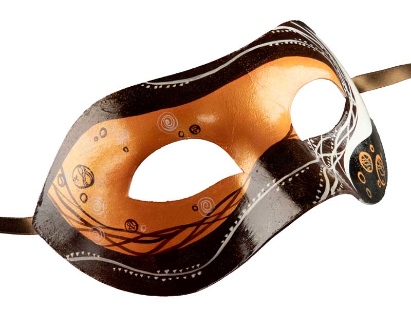 Masque Colombine Art Déco Lunaire Collection Accademia – Artisanat Authentique de Venise