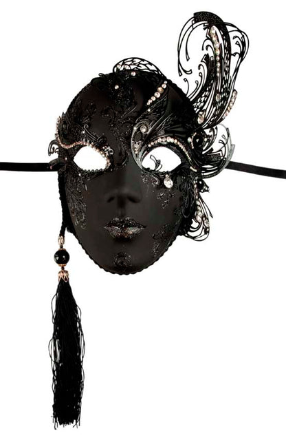 Masque Vénitien Paon – Métal et Papier Mâché – Artisanat Authentique de Venise