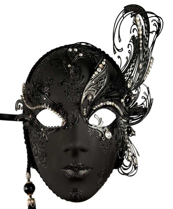 Masque Vénitien Paon – Métal et Papier Mâché – Artisanat Authentique de Venise