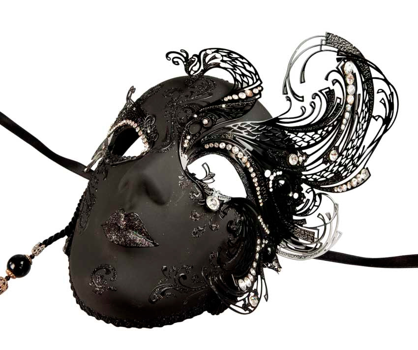 Masque Vénitien Paon – Métal et Papier Mâché – Artisanat Authentique de Venise