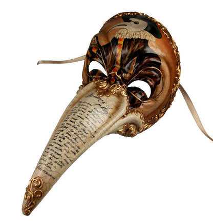 Masque Docteur de la Peste de Collection Orange – Artisanat Authentique de Venise