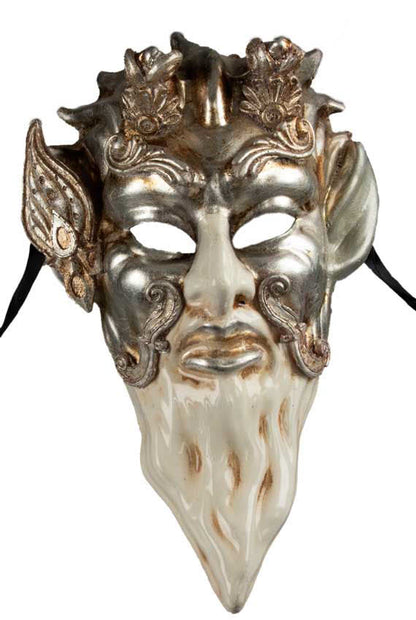 Masque Diable Argenté de Venise – Artisanat Éthnique et Pièce Décorative