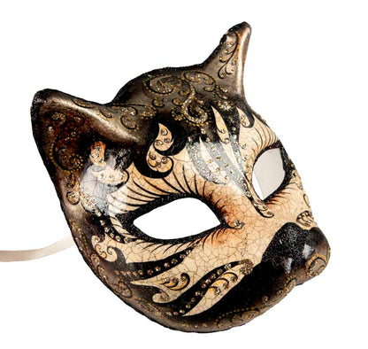 Masque de Venise Chat Gatto Inspiration Zèbre – Artisanat Authentique de Venise