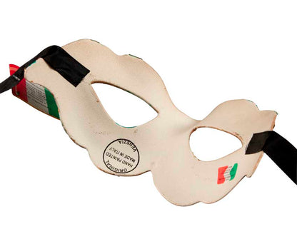 Masque Colombine Blanc Vert et Doré – Artisanat Authentique de Venise