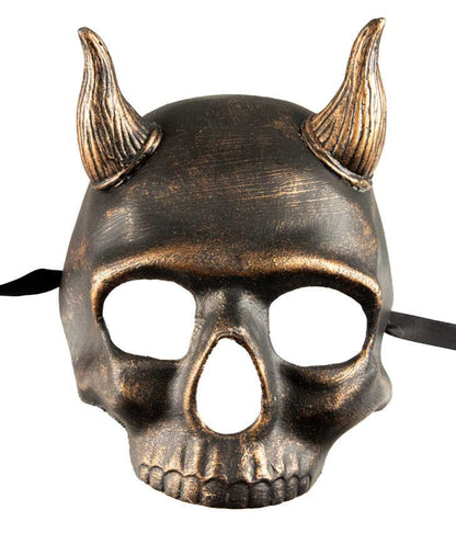 Masque Abaddon Diable Crâne Bronze – Artisanat Authentique de Venise
