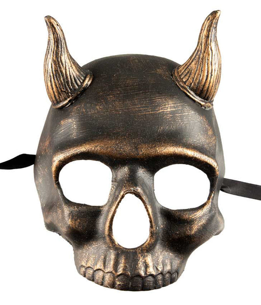 Masque Abaddon Diable Crâne Bronze – Artisanat Authentique de Venise
