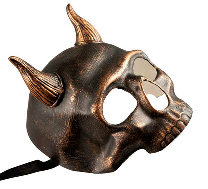 Masque Abaddon Diable Crâne Bronze – Artisanat Authentique de Venise