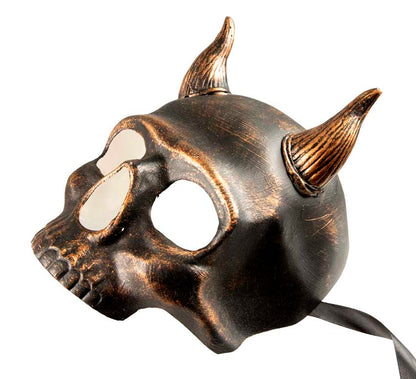 Masque Abaddon Diable Crâne Bronze – Artisanat Authentique de Venise