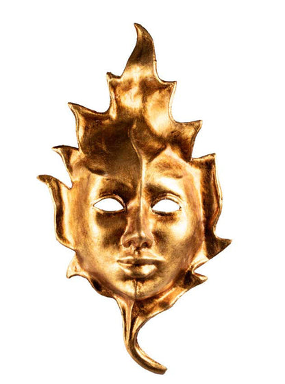 Masque Visage sur Feuille Dorée – Artisanat Authentique de Venise