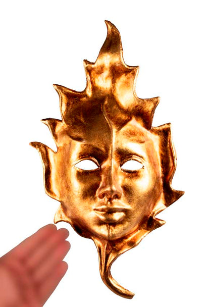 Masque Visage sur Feuille Dorée – Artisanat Authentique de Venise