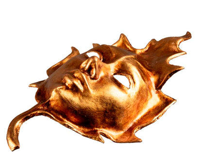 Masque Visage sur Feuille Dorée – Artisanat Authentique de Venise