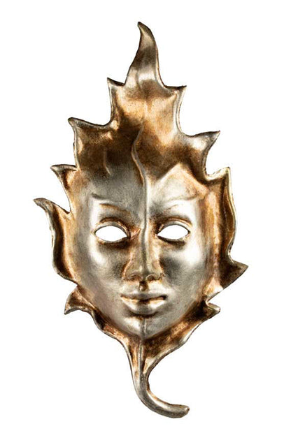 Masque Visage sur Feuille Argentée – Artisanat Authentique de Venise