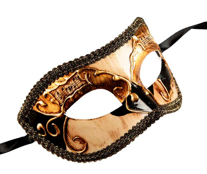 Masque Colombine Noir et Doré – Élégance Mystérieuse du Carnaval de Venise