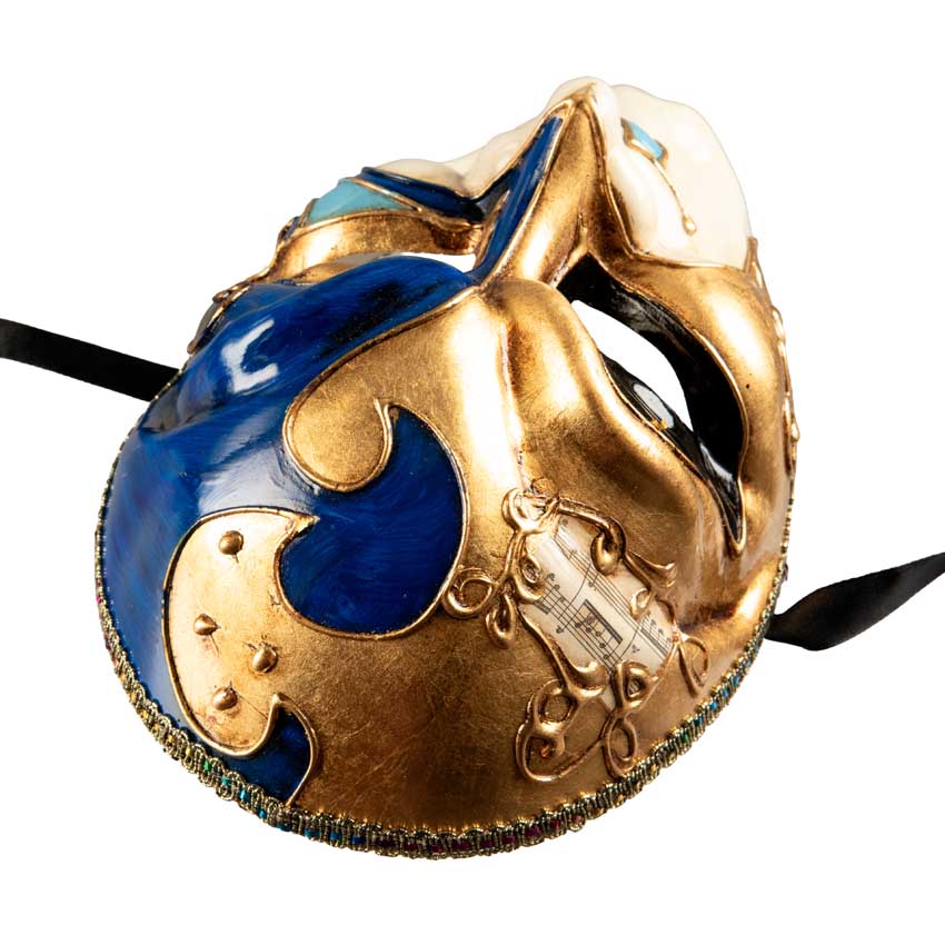 Masque Joker Bleu et Doré de Venise – Artisanat Authentique de Venise