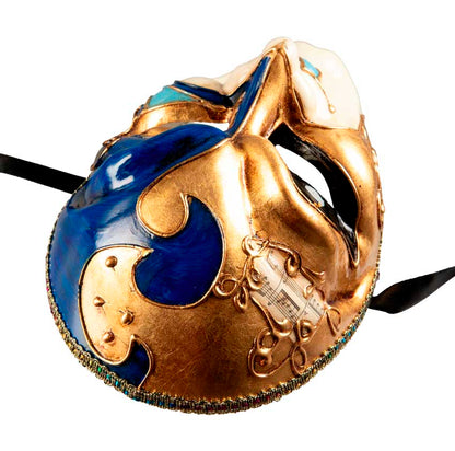 Masque Joker Bleu et Doré de Venise – Artisanat Authentique de Venise