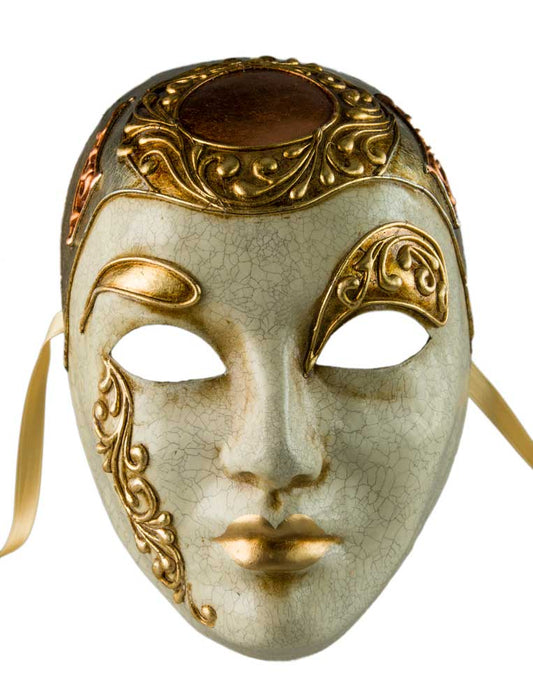 Masque Volto Cuivre Doré – Artisanat Authentique de Venise