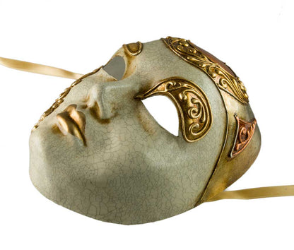 Masque Volto Cuivre Doré – Artisanat Authentique de Venise