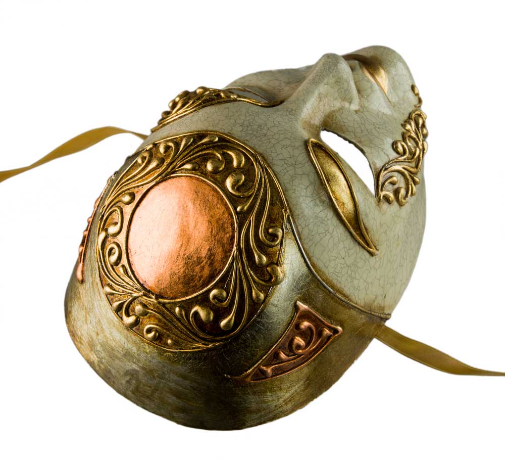 Masque Volto Cuivre Doré – Artisanat Authentique de Venise