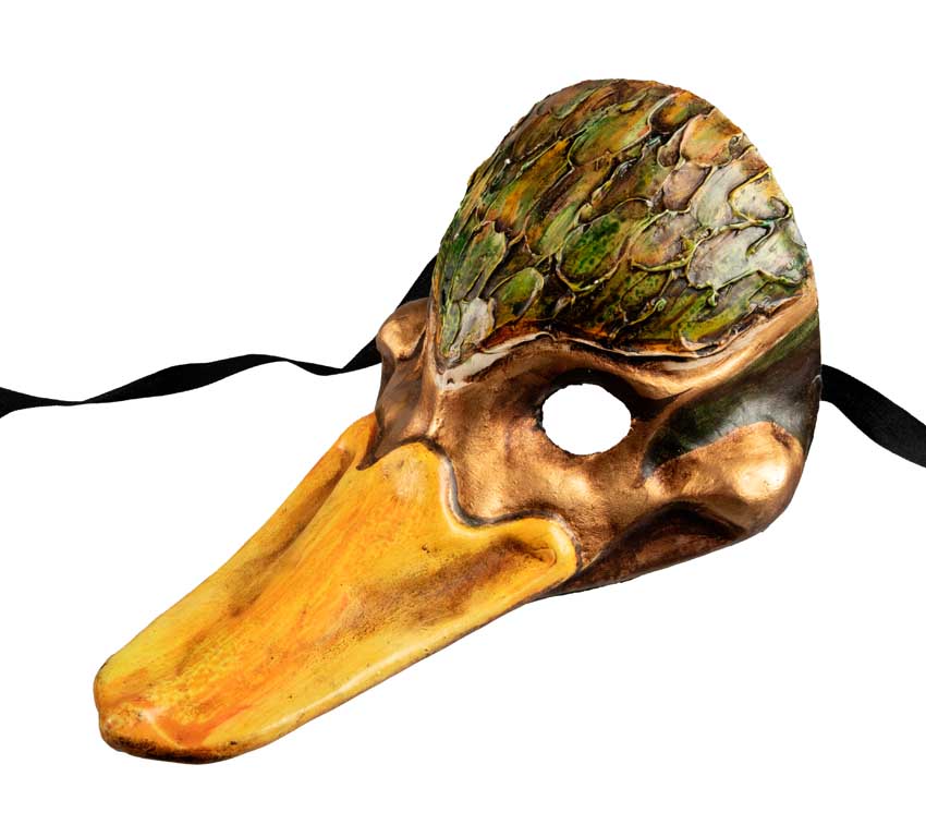 Masque Vénitien Canard en Papier Mâché – Artisanat Authentique de Venise