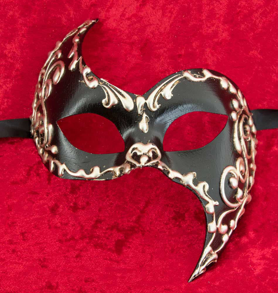 Masque Fantasme Noir et Argenté – Artisanat Authentique de Venise