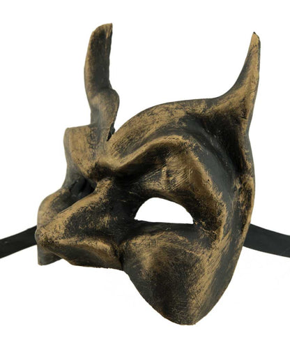 Masque Vénitien Diavolo Bronze Antique – Artisanat Authentique de Venise