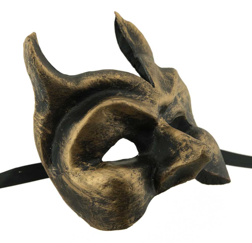 Masque Vénitien Diavolo Bronze Antique – Artisanat Authentique de Venise