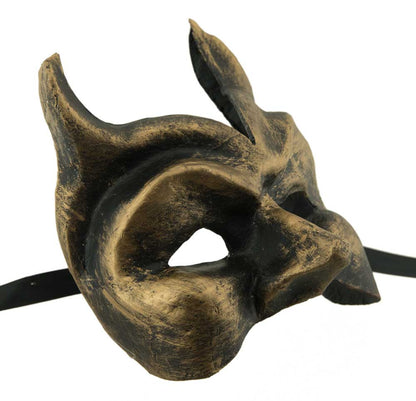 Masque Vénitien Diavolo Bronze Antique – Artisanat Authentique de Venise