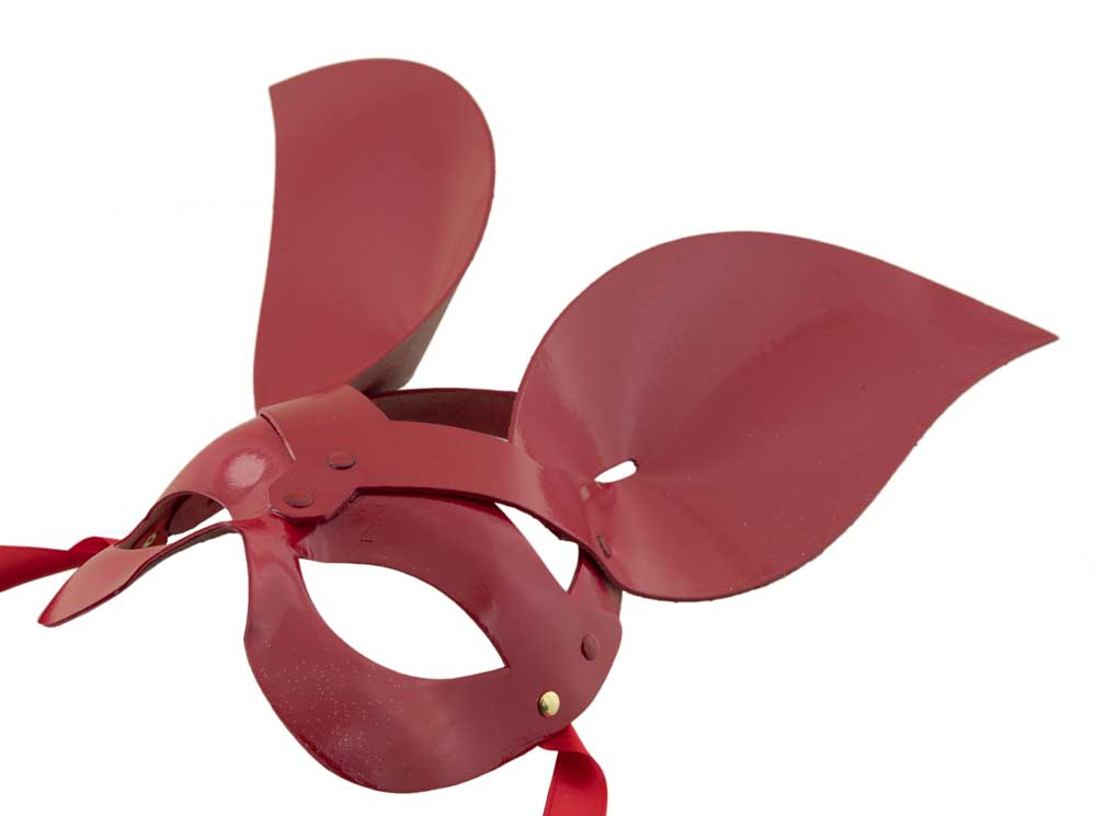 Masque Érotique Lapin Rouge Maîtresse Espiègle – Artisanat Authentique de Venise