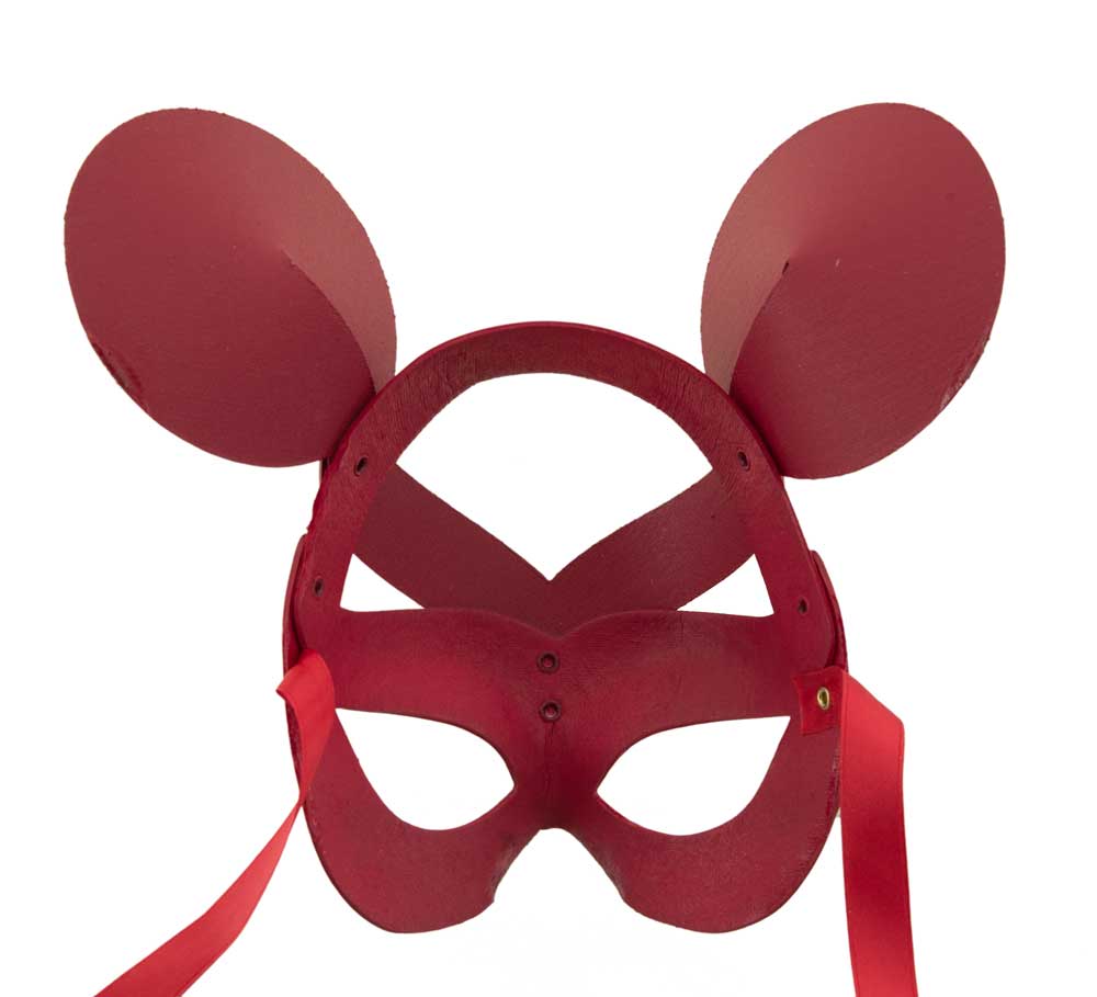 Masque Érotique Souris Rouge Maîtresse Espiègle – Artisanat Authentique de Venise