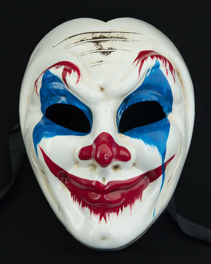 Masque Joker Blanc Bleu et Rouge – Artisanat Authentique de Venise
