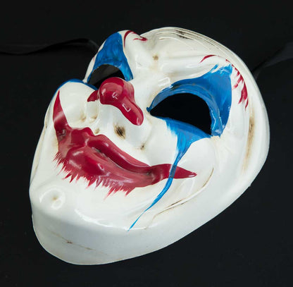 Masque Joker Blanc Bleu et Rouge – Artisanat Authentique de Venise
