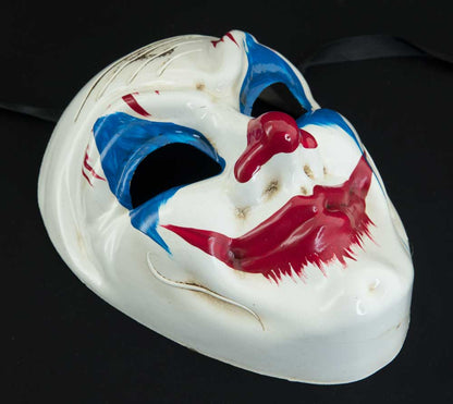 Masque Joker Blanc Bleu et Rouge – Artisanat Authentique de Venise