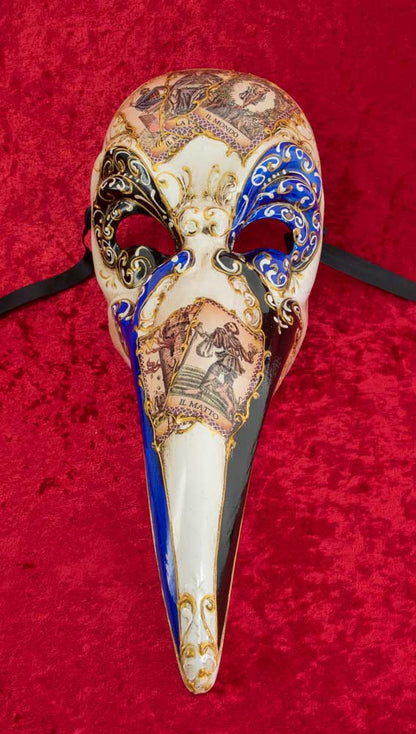 Masque Docteur de la Peste Tarot Bleu – Artisanat Authentique de Venise